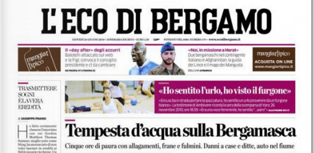 Le prime pagine di oggi giovedì 26 giugno 2014
