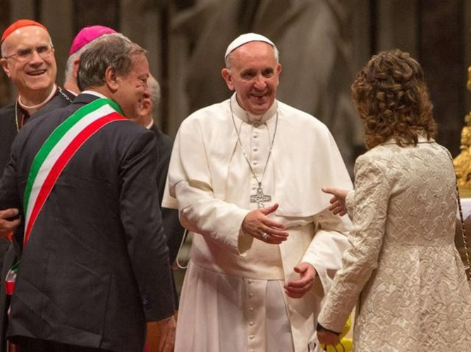 Da Papa Francesco con la moglie Angela