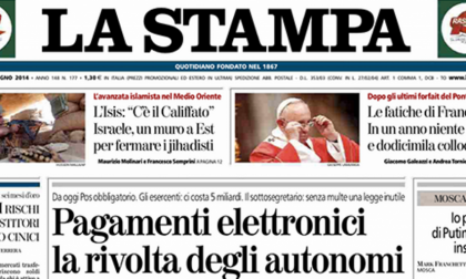 Le prime pagine di oggi Lunedì 30 giugno 2014