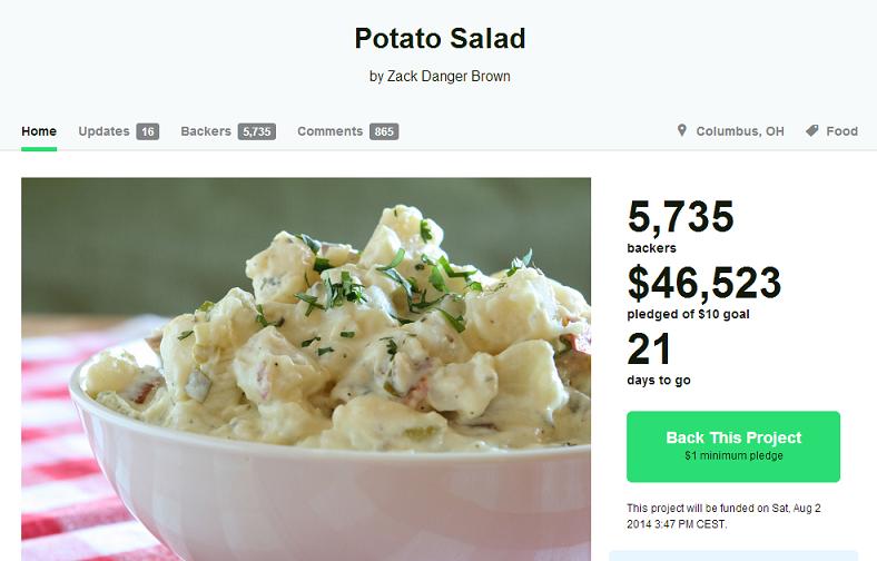 Insalata di patate su kickstarter