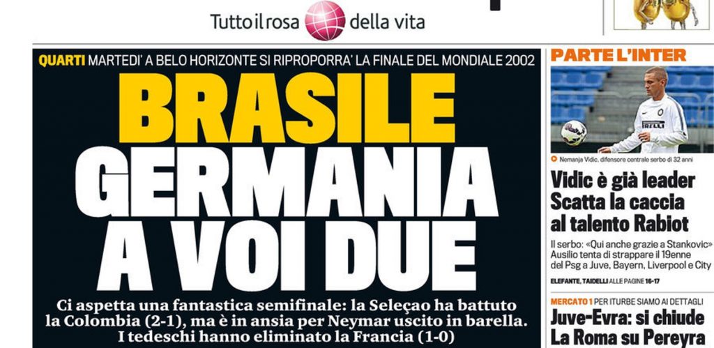Le prime pagine di oggi sabato 5 giugno 2014