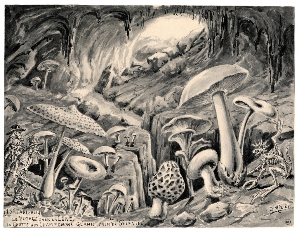 georges-melies-la-gruta-dels-bolets-gegants-primer-selenita-15e-quadre-c-1930-recomposicio-d-una-escena-de-la-pel-li