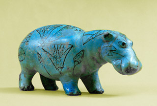 02_Ippopotamo in ceramica smaltato. antico egitto2000 ac circa