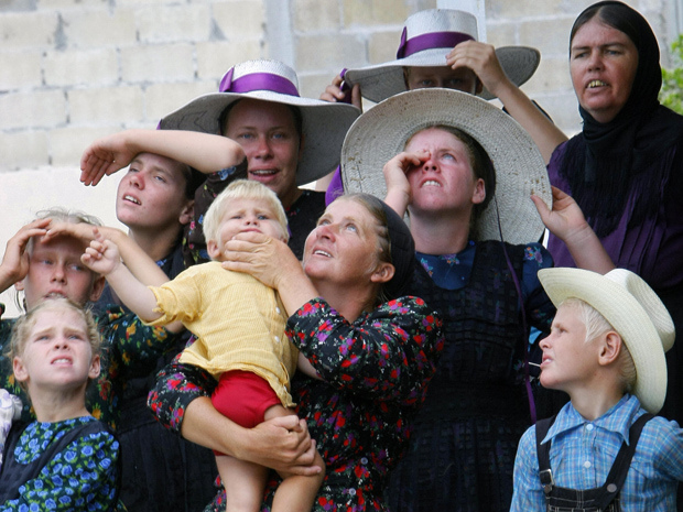 Members of a mennonite comunnity of Sala