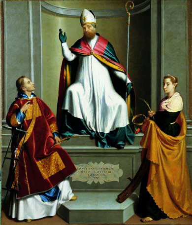 35. San Gottardo sul trono con San Lorenzo e Santa Caterina d'Alessandria