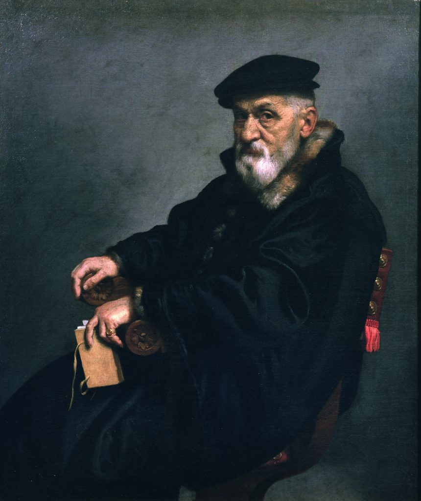 42. Ritratto d'uomo anziano seduto con libro