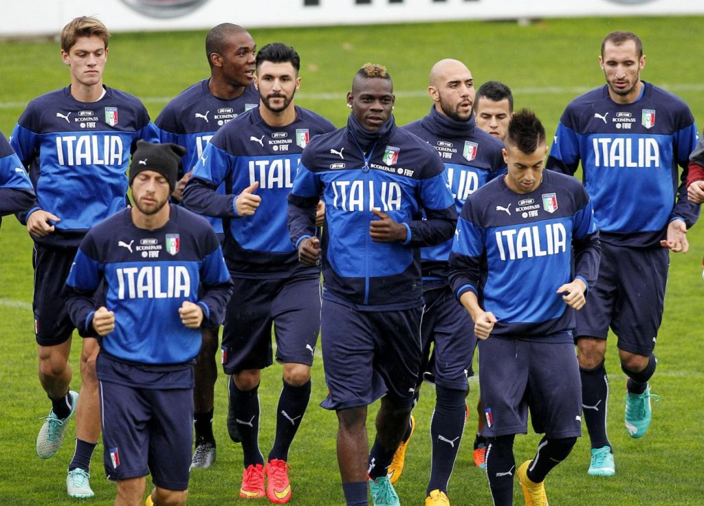 Allenamento della Nazionale di calcio italiana a Coverciano