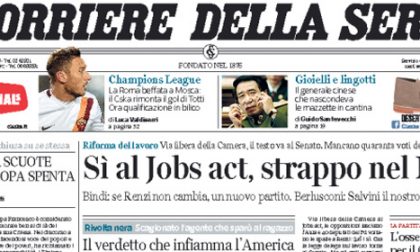 Le prime pagine di oggi mercoledì 26 novembre 2014