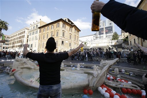 Italy Soccer Feyenoord Fan Trouble