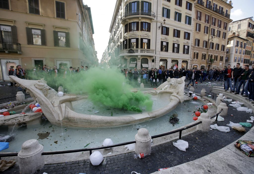 Italy Soccer Feyenoord Fan Trouble