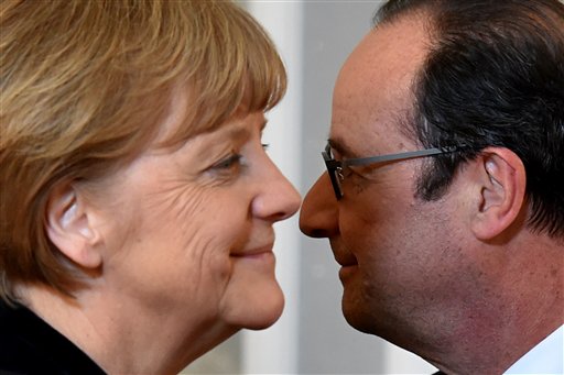 Francois Hollande, Angela Merkel