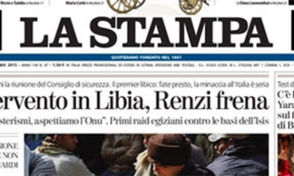 Le prime pagine di oggi  martedì 17 febbraio 2015