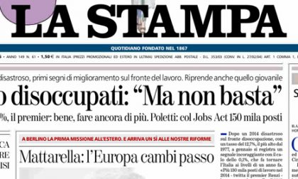 Le prime pagine di oggi martedì 3 marzo 2015