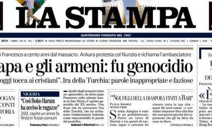 Le prime pagine di oggi lunedì 13 aprile 2015