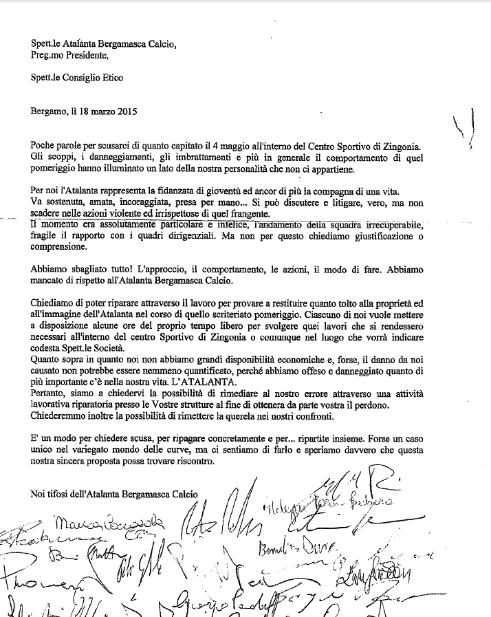 lettera tifosi