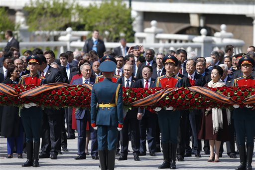 Nursultan Nazarbayev, Peng Liyuan, Vladimir Putin, Ban Ki-moon, Tsakhiagiin Elbegdorj