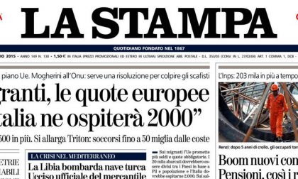 Le prime pagine di oggi martedì 12 maggio 2015