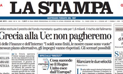 Le prime pagine di oggi lunedì 25 maggio 2015