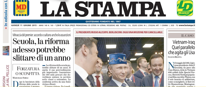 Le prime pagine dei giornali giovedì 11 giugno 2015