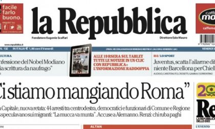 Le prime pagine dei giornali venerdì 5 giugno 2015