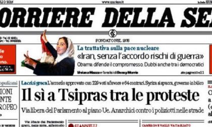 Le prime pagine dei giornali giovedì 16 luglio 2015