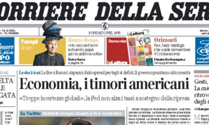 Le prime pagine dei giornali venerdì 18 settembre 2015