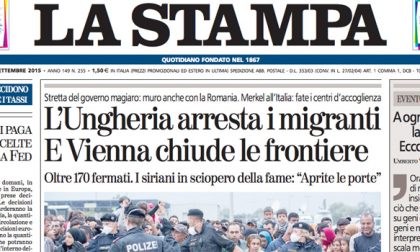 Le prime pagine dei giornali mercoledì 16 settembre 2015