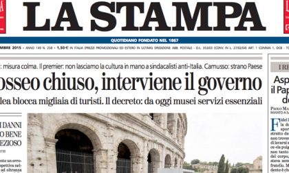 Le prime pagine dei giornali sabato 19 settembre 2015