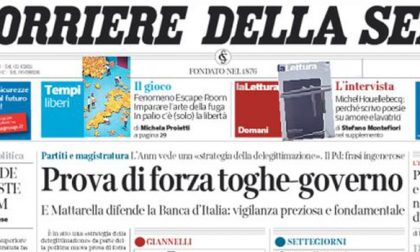 Le prime pagine dei giornali sabato 24 ottobre 2015