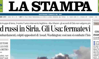 Le prime pagine dei giornali giovedì 1 ottobre 2015