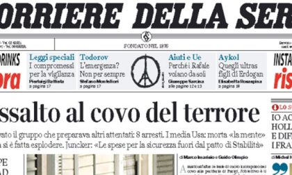 Le prime pagine dei giornali giovedì 19 novembre 2015
