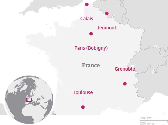 mappa raid controllo notte Francia
