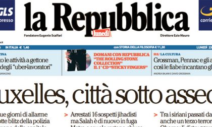 Le prime pagine dei giornali lunedì 23 novembre 2015