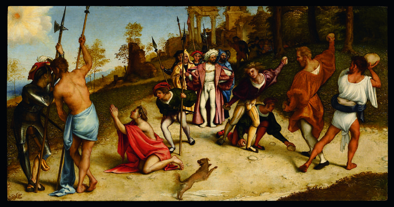 03_Lapidazione di santo Stefano (predella della Pala Martinengo), Lorenzo Lotto, Accademia Carrara