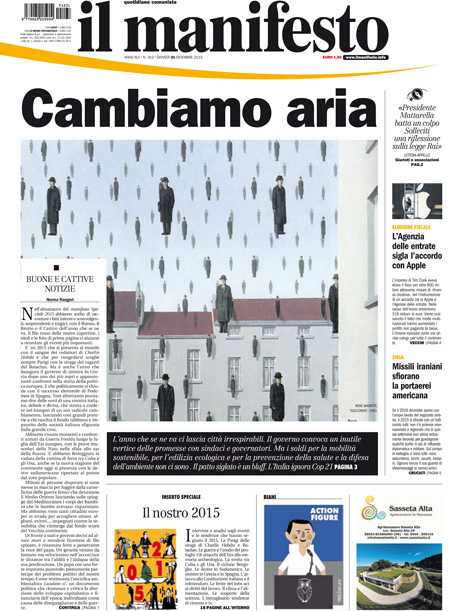 [NAZIONALE - 1] MANIFESTO/PRIMAPAGINA/PAG01 ... 31/12