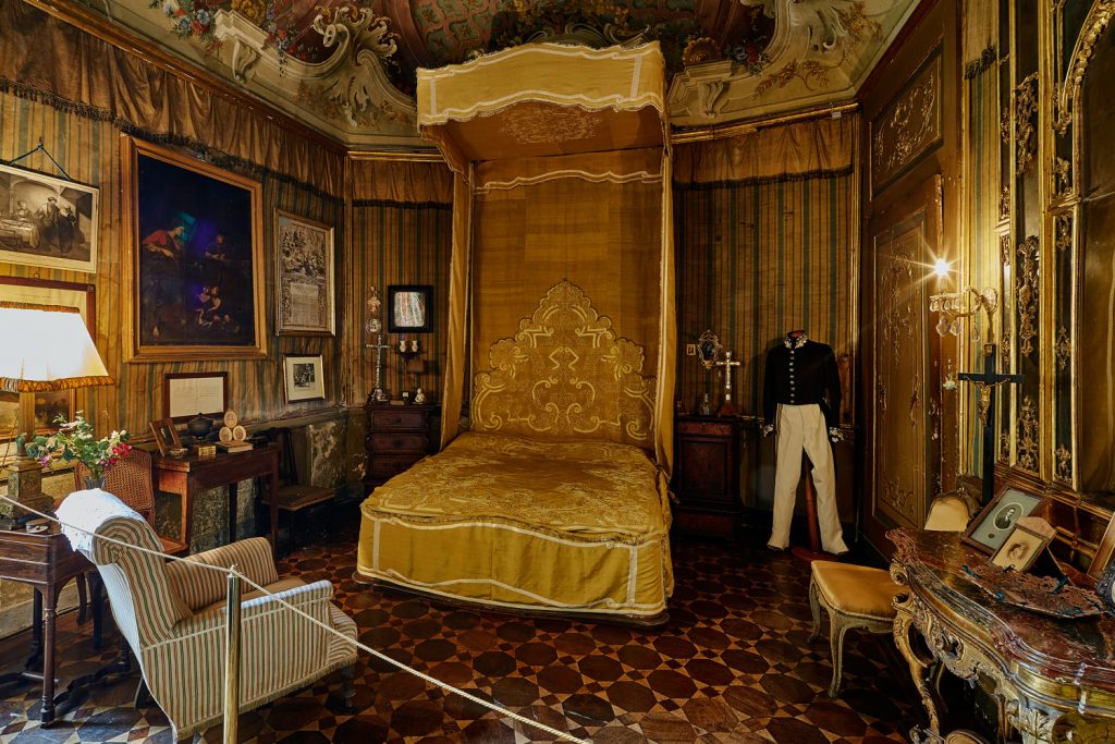 Camera da letto dove ha dormito il re
