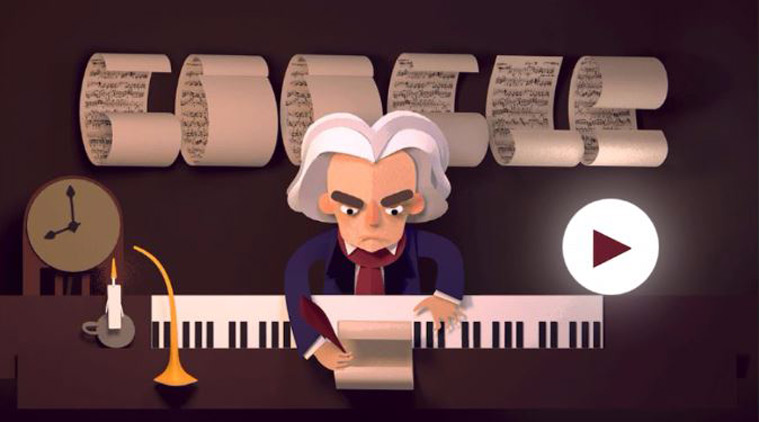 Il doodle di Google per Beethoven Giocateci anche voi, è troppo bello!