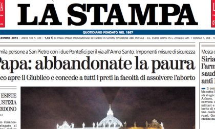 Le prime pagine dei giornali mercoledì 9 dicembre 2015