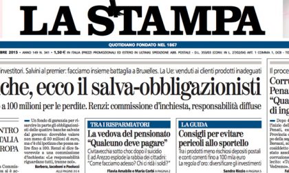 Le prime pagine dei giornali venerdì 11 dicembre 2015