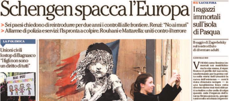 Le prime pagine dei giornali martedì 26 gennaio 2016