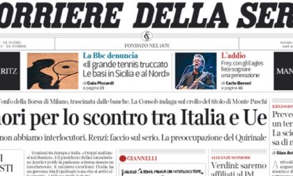 Le prime pagine dei giornali martedì 19 gennaio 2016
