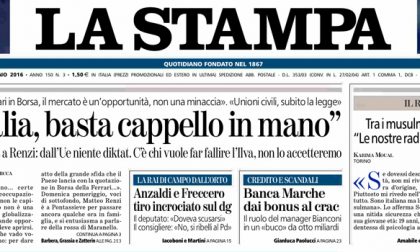 Le prime pagine dei giornali lunedì 4 gennaio 2016