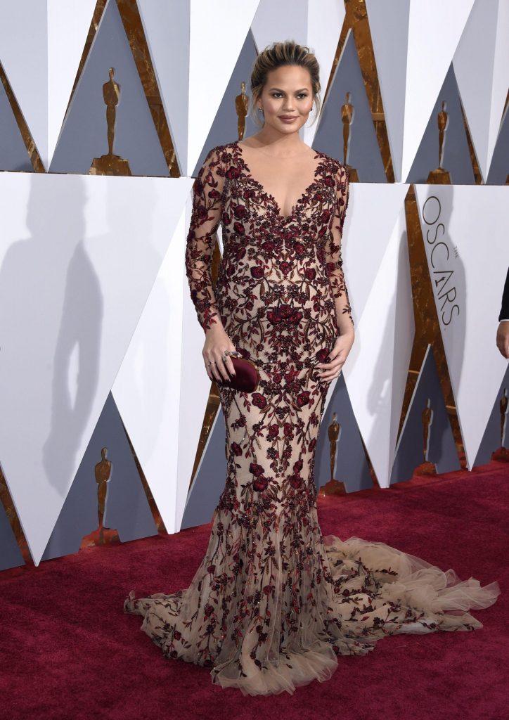 Chrissy Teigen in Marchesa