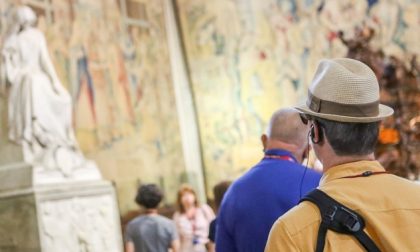 Le guide turistiche a Bergamo dato che è oggi la loro giornata