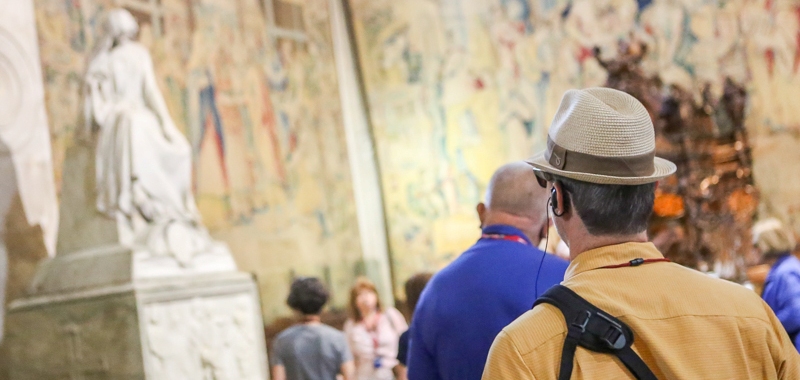 Le guide turistiche a Bergamo dato che è oggi la loro giornata