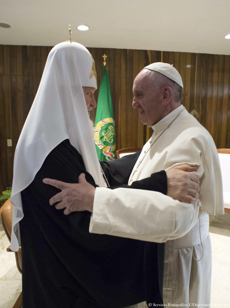 Pope Francis and the Patriarch Kirill of Moscow