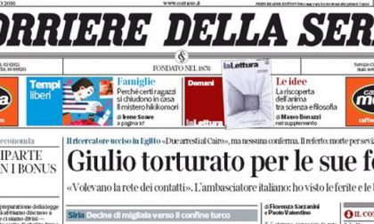 Le prime pagine dei giornali sabato 6 febbraio 2016