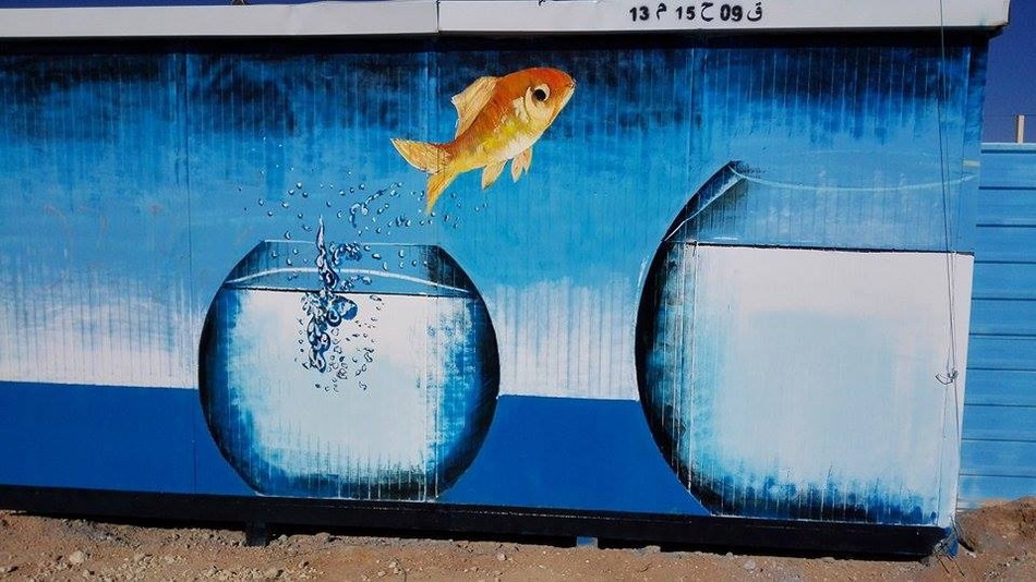 I murales dei profughi per colorare le baracche del campo di Zaatari