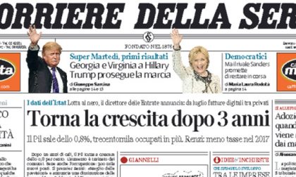 Le prime pagine dei giornali mercoledì 2 marzo 2016
