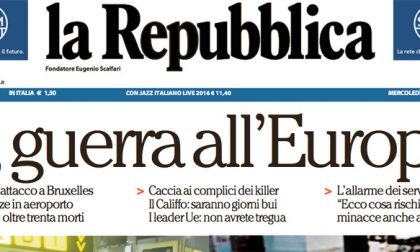 Le prime pagine dei giornali mercoledì 23 marzo 2016